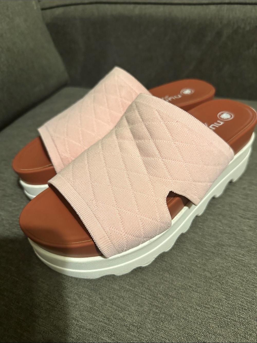 Nurture // Roam Pink Quilted Platform Slide Sandals